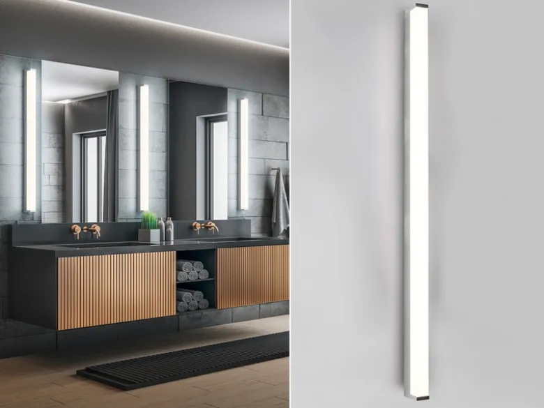 LED Badezimmer Wandleuchte FABIO in Chrom - Spiegelleuchte, Breite 120cm