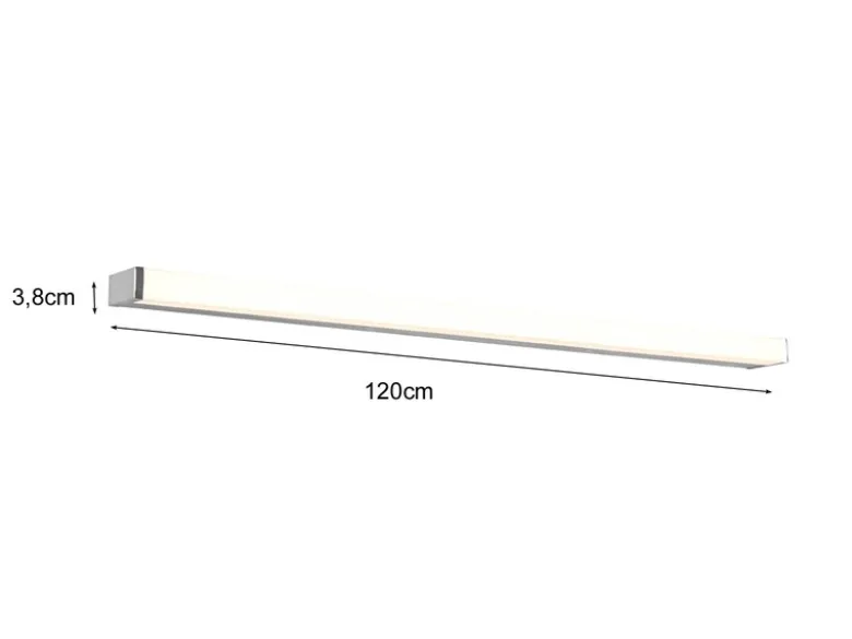 LED Badezimmer Wandleuchte FABIO in Chrom - Spiegelleuchte, Breite 120cm