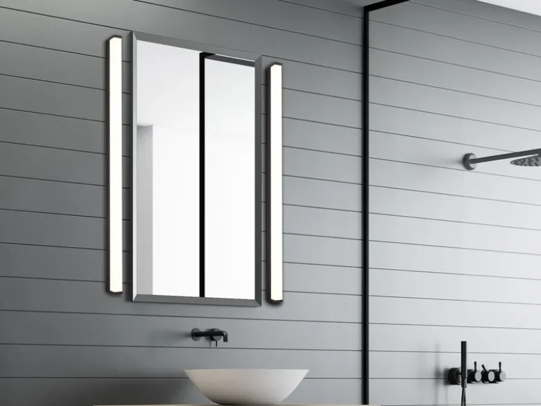 LED Badezimmer Wandleuchte FABIO in Schwarz - Spiegelleuchte, Breite 120cm