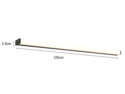 LED Badezimmer Wandleuchte FABIO in Schwarz - Spiegelleuchte, Breite 120cm