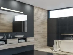LED Badezimmer Wandleuchte FABIO in Schwarz - Spiegelleuchte, Breite 120cm