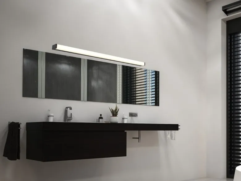 LED Badezimmer Wandleuchte FABIO in Schwarz - Spiegelleuchte, Breite 120cm