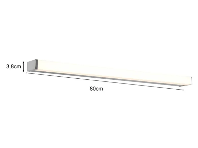 LED Badezimmer Wandleuchte FABIO in Chrom 80cm - Spiegelleuchte