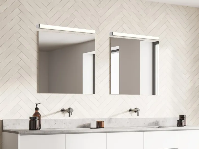 LED Badezimmer Wandleuchte FABIO in Chrom 80cm - Spiegelleuchte