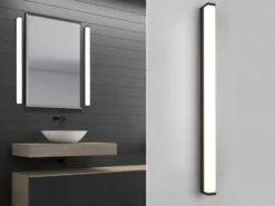 LED Badezimmer Wandleuchte FABIO in Schwarz 80cm - Spiegelleuchte