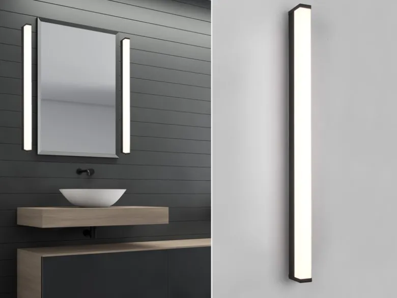 LED Badezimmer Wandleuchte FABIO in Schwarz 80cm - Spiegelleuchte