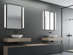LED Badezimmer Wandleuchte FABIO in Schwarz 80cm - Spiegelleuchte