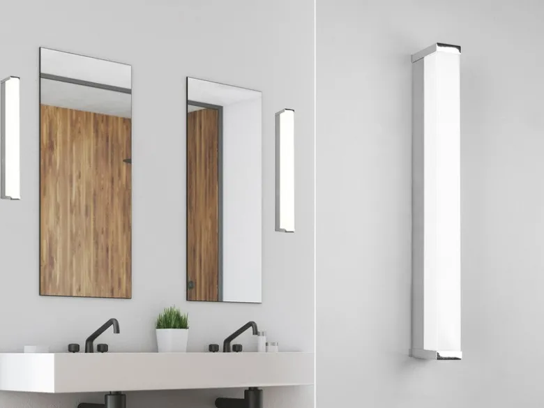 LED Badezimmer Wandleuchte FABIO in Chrom - Spiegelleuchte, Breite 42,5cm