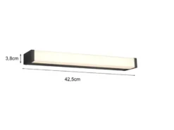 LED Badezimmer Wandleuchte FABIO in Schwarz - Spiegelleuchte, Breite 42,5cm