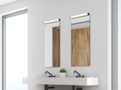 LED Badezimmer Wandleuchte FABIO in Schwarz - Spiegelleuchte, Breite 42,5cm