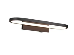 LED Badezimmer Wandleuchte GIANNI in Schwarz - Spiegelleuchte, Breite 40cm