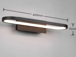 LED Badezimmer Wandleuchte GIANNI in Schwarz - Spiegelleuchte, Breite 40cm