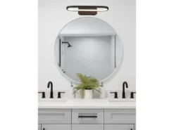 LED Badezimmer Wandleuchte GIANNI in Schwarz - Spiegelleuchte, Breite 40cm