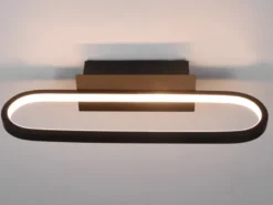 LED Badezimmer Wandleuchte GIANNI in Schwarz - Spiegelleuchte, Breite 40cm