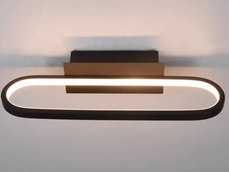 LED Badezimmer Wandleuchte GIANNI in Schwarz - Spiegelleuchte, Breite 40cm