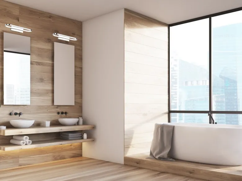 LED Badezimmer Wandleuchte GIANNI in Chrom - Spiegelleuchte, Breite 40cm