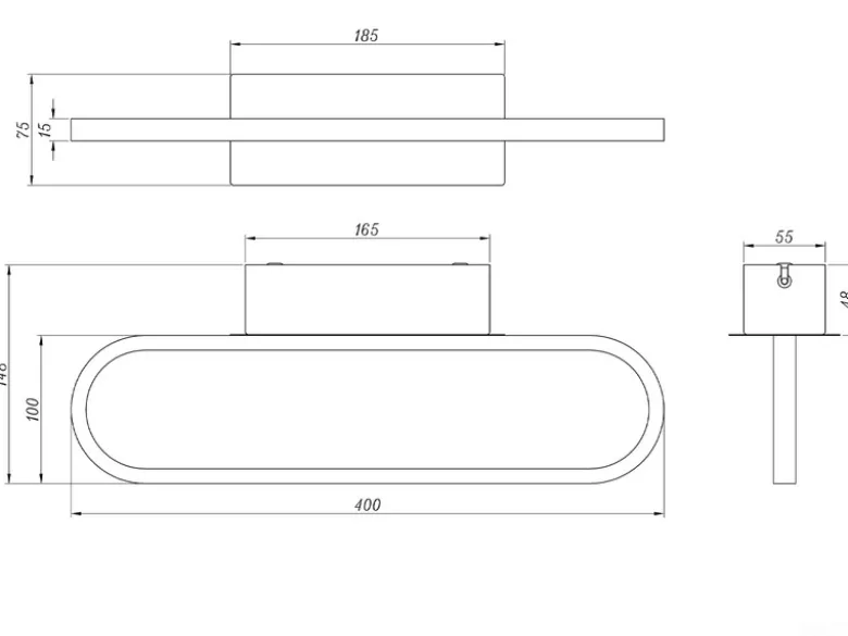 LED Badezimmer Wandleuchte GIANNI in Chrom - Spiegelleuchte, Breite 40cm