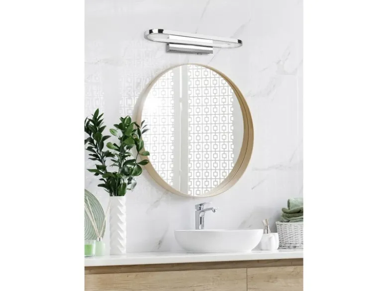LED Badezimmer Wandleuchte GIANNI in Chrom - Spiegelleuchte, Breite 40cm