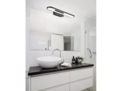 LED Badezimmer Wandleuchte GIANNI in Schwarz - Spiegelleuchte, Breite 60cm