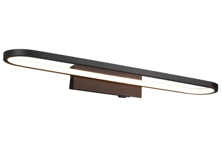 LED Badezimmer Wandleuchte GIANNI in Schwarz - Spiegelleuchte, Breite 60cm