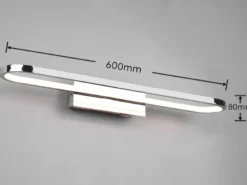 LED Badezimmer Wandleuchte GIANNI in Chrom - Spiegelleuchte, Breite 60cm