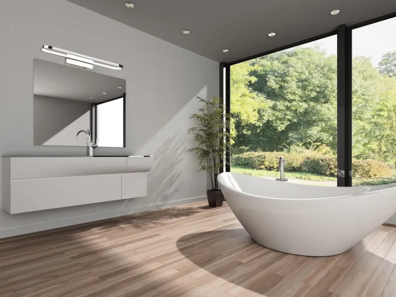LED Badezimmer Wandleuchte GIANNI in Chrom - Spiegelleuchte, Breite 60cm