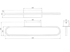 LED Badezimmer Wandleuchte GIANNI in Chrom - Spiegelleuchte, Breite 60cm