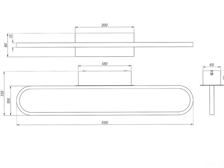 LED Badezimmer Wandleuchte GIANNI in Chrom - Spiegelleuchte, Breite 60cm