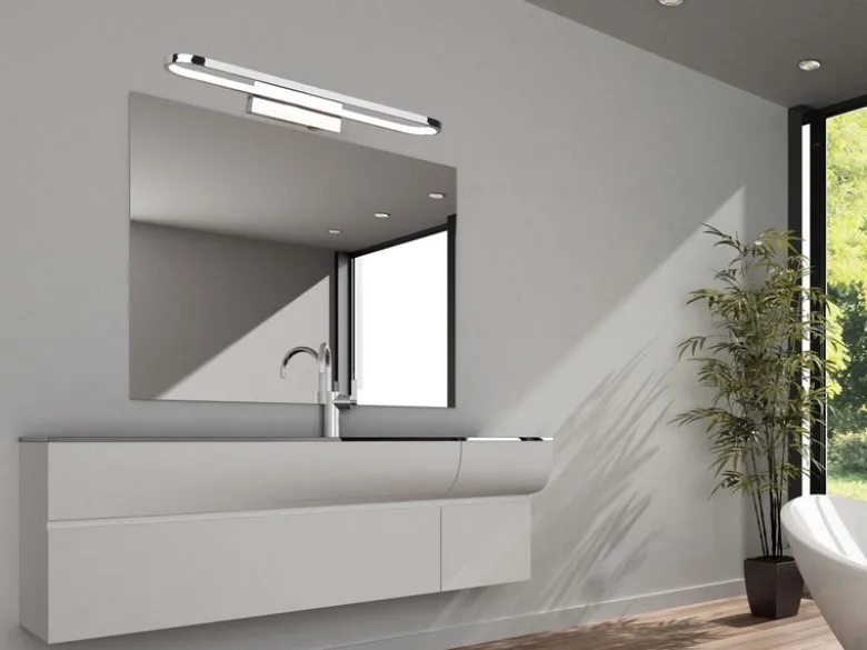 LED Badezimmer Wandleuchte GIANNI in Chrom - Spiegelleuchte, Breite 60cm