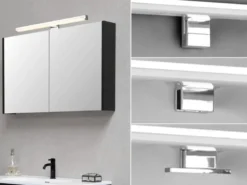 LED Badezimmer Wandleuchte LINO in Chrom - Spiegelleuchte, Breite 40cm