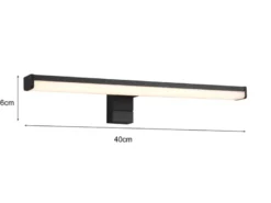 LED Badezimmer Wandleuchte LINO in Schwarz - Spiegelleuchte, Breite 40cm