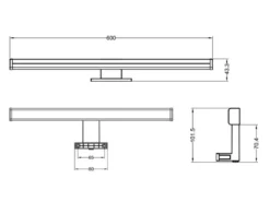 LED Badezimmer Wandleuchte LINO in Chrom - Spiegelleuchte, Breite 60cm