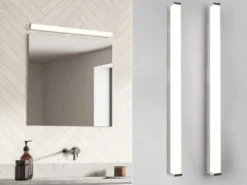 LED Badezimmer Wandleuchten 2er Set in Chrom - Spiegelleuchten, Breite 80cm