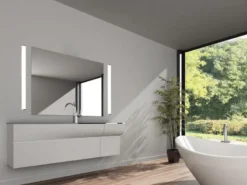LED Badezimmer Wandleuchten 2er Set in Chrom - Spiegelleuchten, Breite 80cm