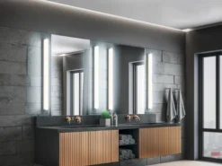 LED Badezimmer Wandleuchten 2er Set in Chrom - Spiegelleuchten, Breite 120cm