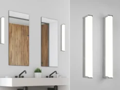 LED Badezimmer Wandleuchten 2er Set in Chrom - Spiegelleuchten, Breite 42,5cm