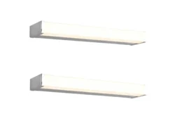 LED Badezimmer Wandleuchten 2er Set in Chrom - Spiegelleuchten, Breite 42,5cm