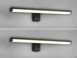 LED Badezimmer Wandleuchten 2er Set in Schwarz - Spiegelleuchten, Breite 40cm