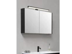 LED Badezimmer Wandleuchten 2er Set in Schwarz - Spiegelleuchten, Breite 40cm