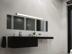 LED Badezimmer Wandleuchten 2er Set in Schwarz - Spiegelleuchten, Breite 120cm