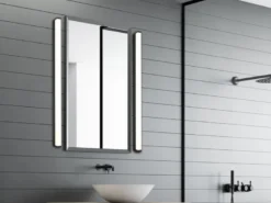 LED Badezimmer Wandleuchten 2er Set in Schwarz - Spiegelleuchten, Breite 120cm