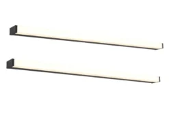 LED Badezimmer Wandleuchten 2er Set in Schwarz - Spiegelleuchten, Breite 120cm