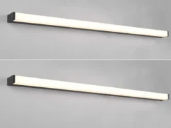 LED Badezimmer Wandleuchten 2er Set in Schwarz - Spiegelleuchten, Breite 120cm