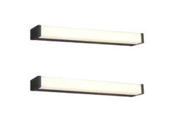 LED Badezimmer Wandleuchten 2er Set in Schwarz - Spiegelleuchten, Breite 42,5cm