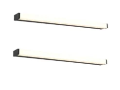 LED Badezimmer Wandleuchten 2er Set in Schwarz - Spiegelleuchten, Breite 80cm