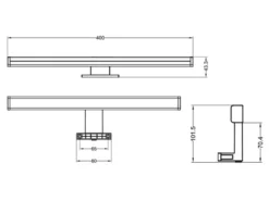 LED Badezimmer Wandleuchten 2er Set in Chrom - Spiegelleuchten, Breite 40cm