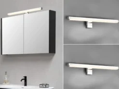 LED Badezimmer Wandleuchten 2er Set in Chrom - Spiegelleuchten, Breite 40cm