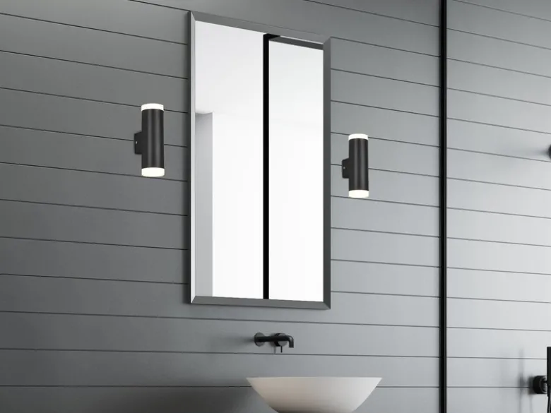 LED Badezimmer Wandleuchte RAY Up and Down in Schwarz - Spiegelleuchte, H:17cm