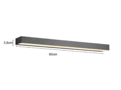 LED Badezimmer Wandleuchte ROCCO Schwarz - Up-Down Spiegelleuchte, Breite 60cm