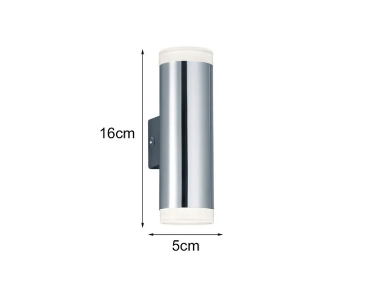 LED Badezimmer Wandleuchte RAY Up and Down in Chrom - Spiegelleuchte, H:17cm